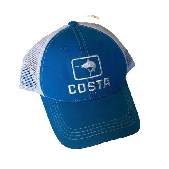COSTA Costa Del Mar Marlin Trucker Mesh Cap Hat; Blue Adjustable‎ Snapback - Picture 5 of 9